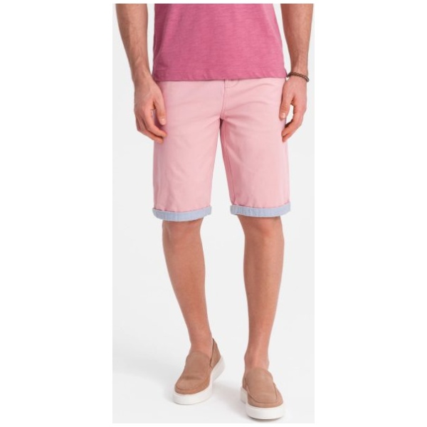 Ružové chinos kraťasy s lemom V8 W421 - XL