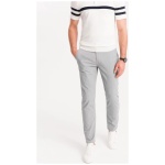 Šedé chinos nohavice s ozdobným pásom V6 PACP-0118 - S