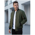 Senzačná prešívaná bomber bunda zelená - XL