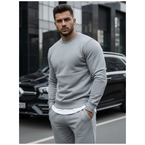 Sivá mikina bez kapucne - XXL