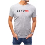 Sivé pánske tričko s nápisom ZERO - L
