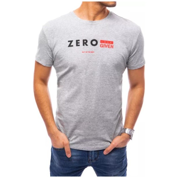 Sivé pánske tričko s nápisom ZERO - M