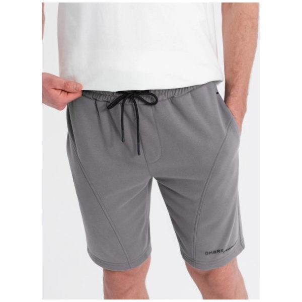Športové šedé teplákové kraťasy V3 SRSK-0138 - XL