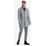 Štýlový šedý jednoradový kabát V3 COWC-0108 - XL