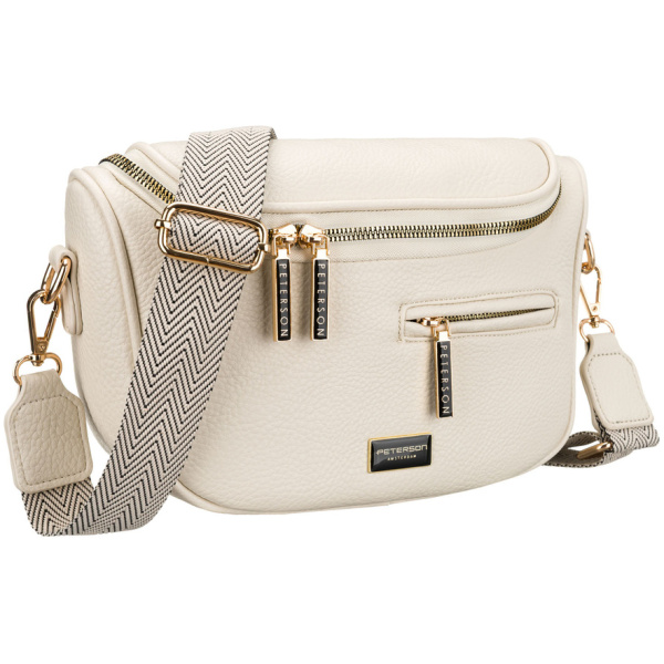 Svetlobéžová dámska crossbody kabelka z ekologickej kože – elegantná a praktická
