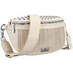 Svetlobéžová dámska crossbody taška Peterson z ekologickej kože so zipsovým zapínaním