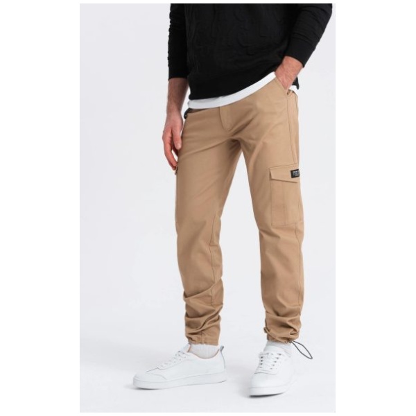Svetlohnedé moderné pánske cargo nohavice V3 PACG-0189 - L