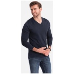 Tmavo modré tričko s dlhým rukávom a V-výstrihom V5 LSBL-0108 - XL