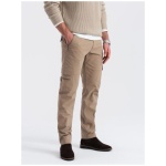 Trendové hnedé  pánske joggery V3 PACG-0204 - M