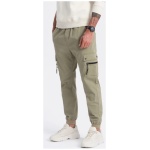 Trendové khaki joggery V1 PAJO-0125 - XL