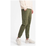 Trendové olivové joggery P886 - M
