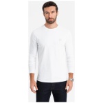 Trendy biele tričko s dlhým rukávom a s logom V2 LSBC-0124 - L