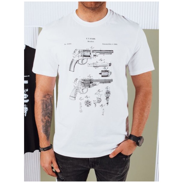 Trendy biele tričko s popisom - XL