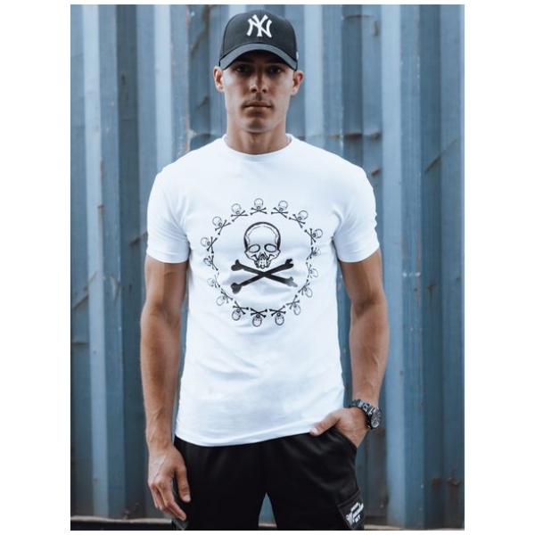 Trendy biele tričko s potlačou - XXL