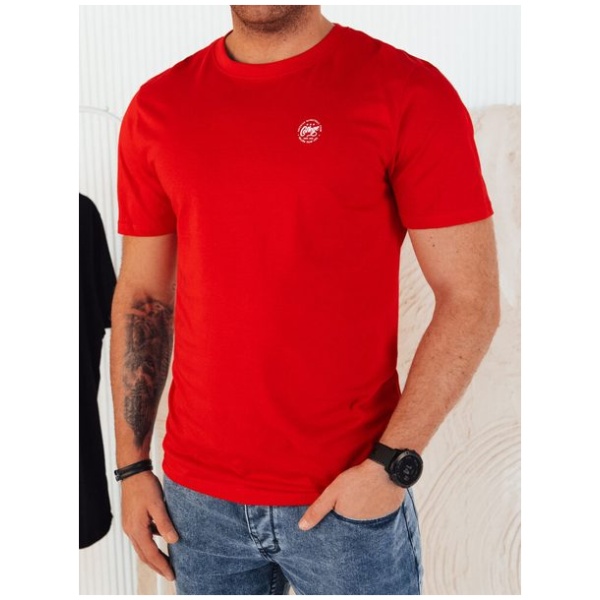 Trendy červené tričko s jemným logom - L