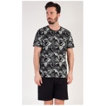 Trendy čierne pánske pyžamo Albert - XXL