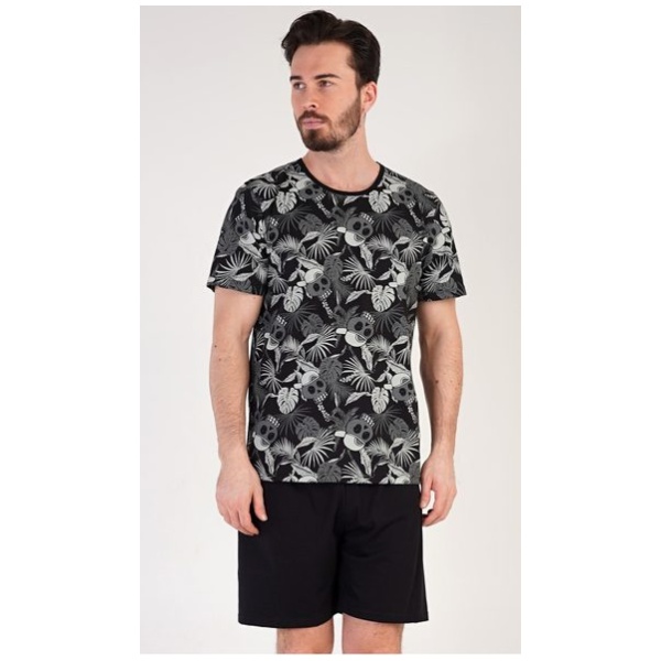 Trendy čierne pánske pyžamo Albert - XXL