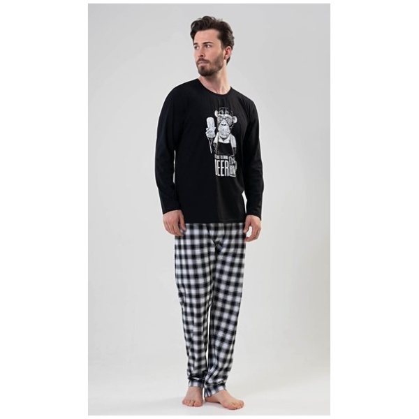 Trendy čierne pánske pyžamo Opica - XXL