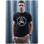 Trendy čierne tričko s potlačou - XXL
