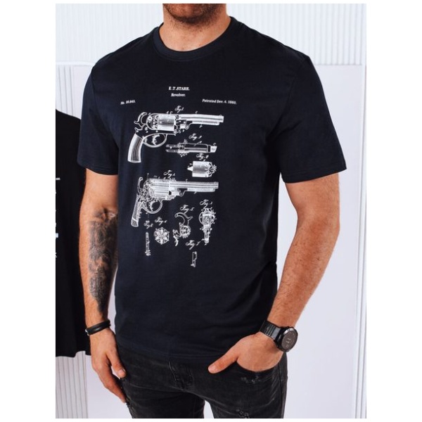Trendy granátové tričko s popisom - L