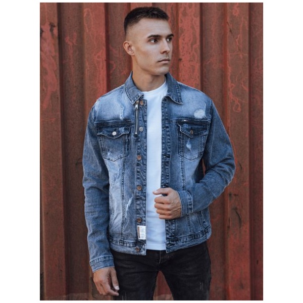 Trendy jeansová pánska bunda - S