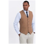 Trendy karamelová elegantná vesta V1 BLZV-0112 - L