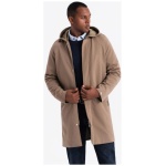Trendy kávový pánsky kabát V1 COSC-0112 - XL