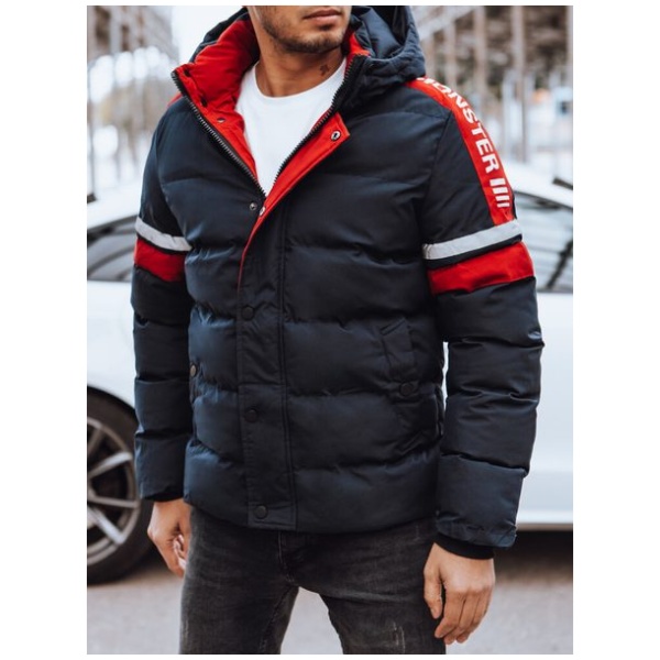 Trendy modrá pánska bunda na zimu - XXL