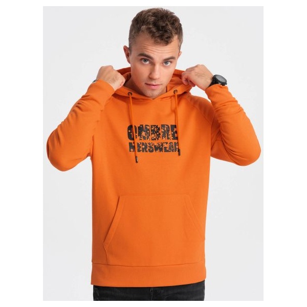 Trendy oranžová mikina s nápisom V1 SSPS-0155 - L