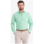 Trendy pánska mentolová košeľa s dlhým rukávom V4 SHOS-0183 - XL