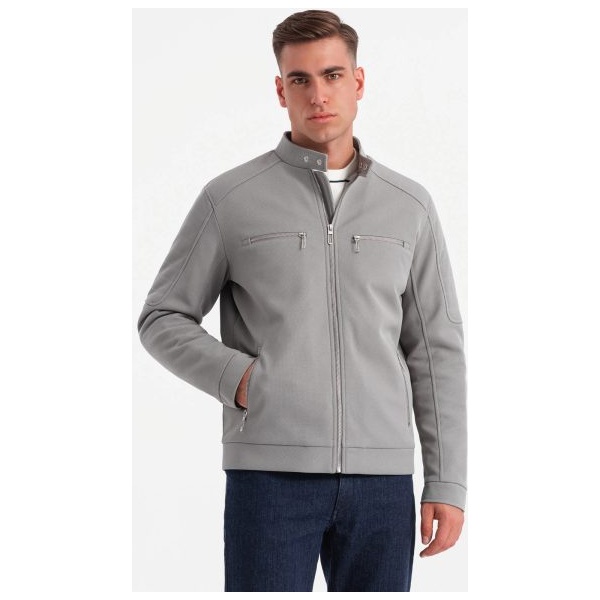 Trendy šedá motorkárska bunda V3 JALP-0157 - M
