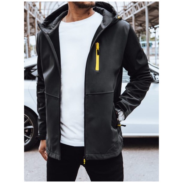 Trendy šedá pánska softshellová bunda - XL