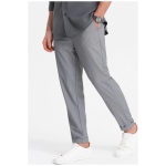 Trendy šedé chinos nohavice s elastickým pásom V2 PACP-0157 - XL