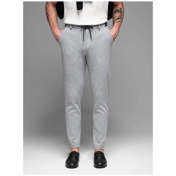 Trendy šedé nohavice s pružným  pásom V1 PACP-0116 - M