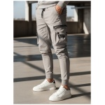 Trendy šedé pánske kapsáčové joggery UP - XXL