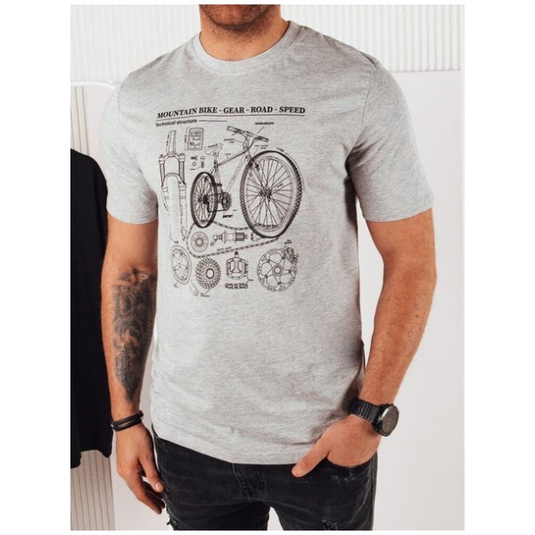 Trendy šedé tričko pre cyklistov - M