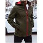 Trendy softshellová bunda s výraznými prvkami v khaki farbe - L