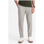 Trendy svetlo šedé chinos nohavice s elastickým pásom V1 PACP-0157 - XXL