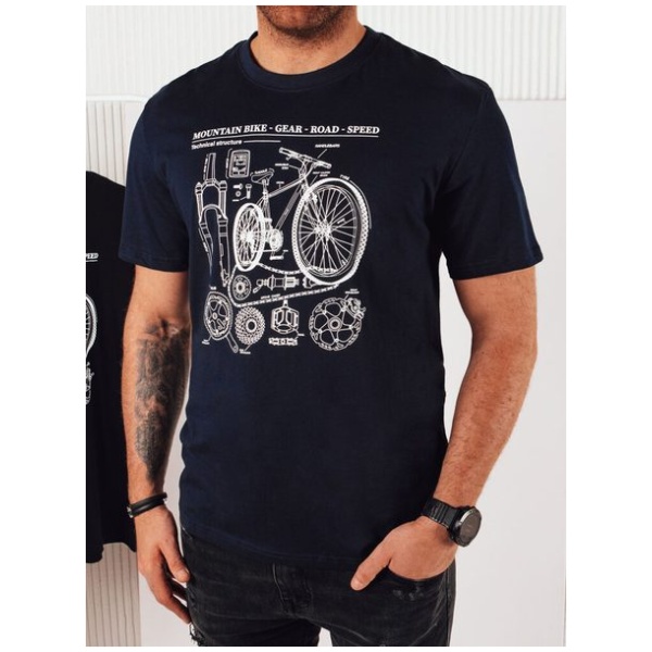 Trendy tmavo modré tričko pre cyklistov - XXL