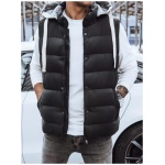 Trendy vesta s kapucňou v čiernej farbe - XXL