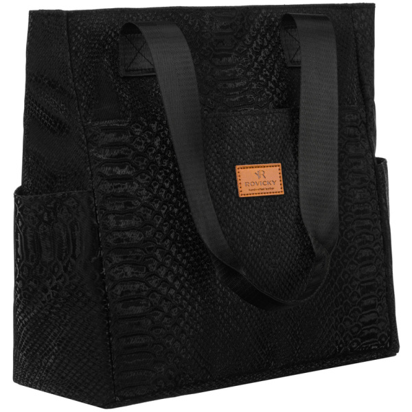 Veľká čierna polyesterová dámska shopper kabelka - Rovicky
