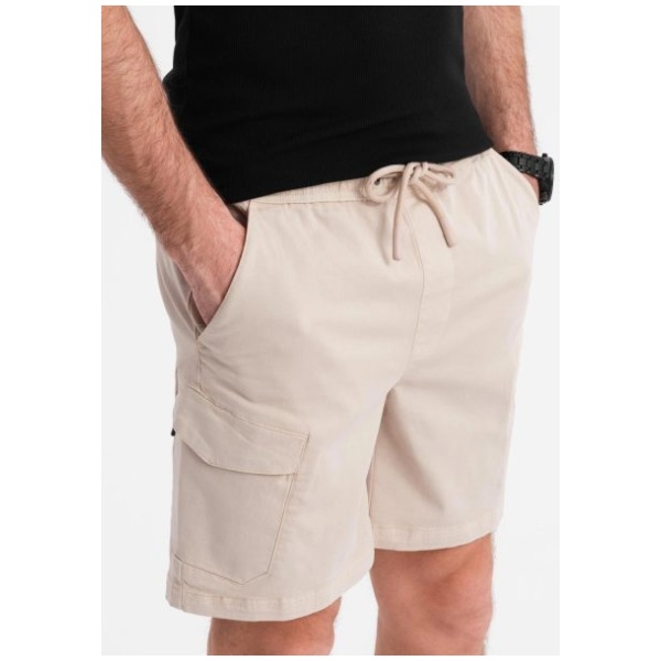 Voľnočasové krémové kapsáčové kraťasy V1 SRCG-0194 - XXL