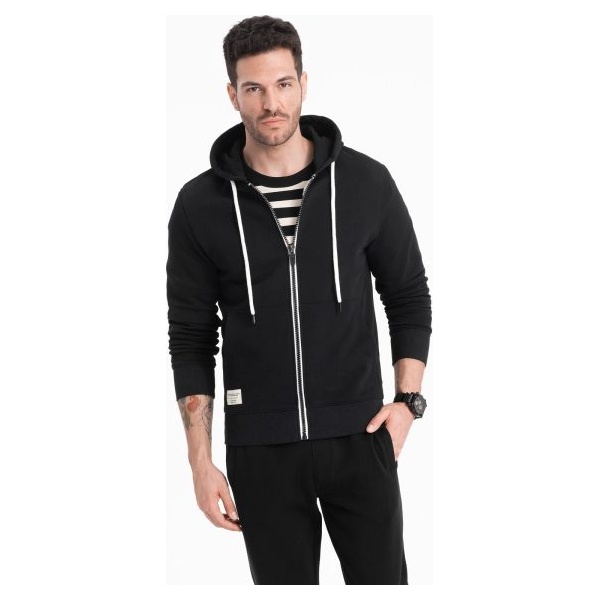 Základná čierna mikina na zips V5 SSBZ-0178 - S