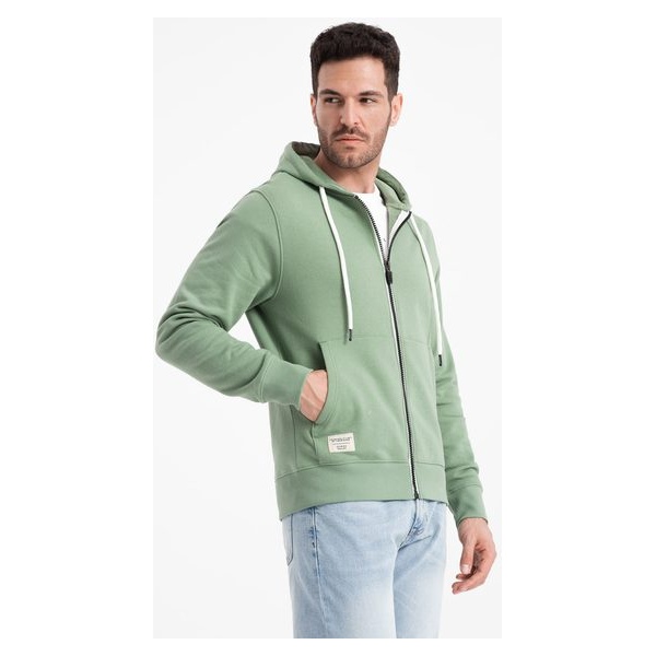 Základná zelená mikina na zips V3 SSBZ-0178 - S