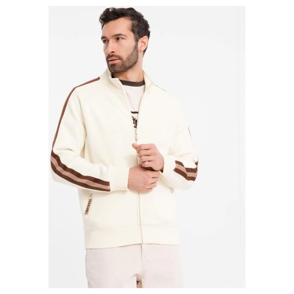 Zaujímavá krémová bomber mikina V3 SSZP-0219 - L