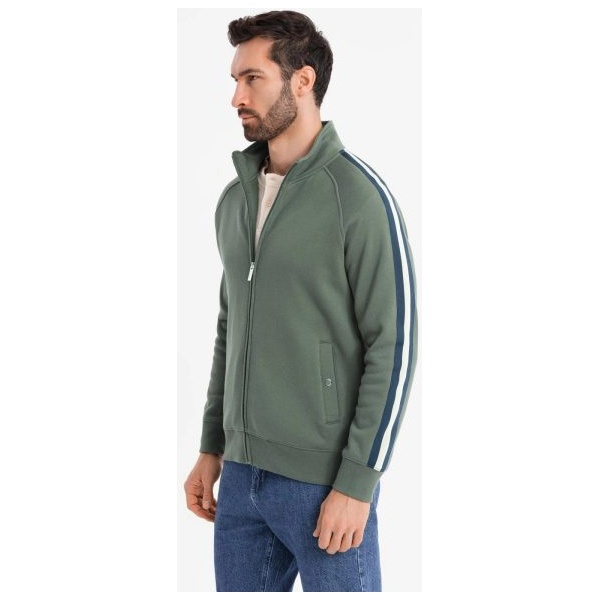 Zaujímavá olivová bomber mikina V2 SSZP-0219 - XXL