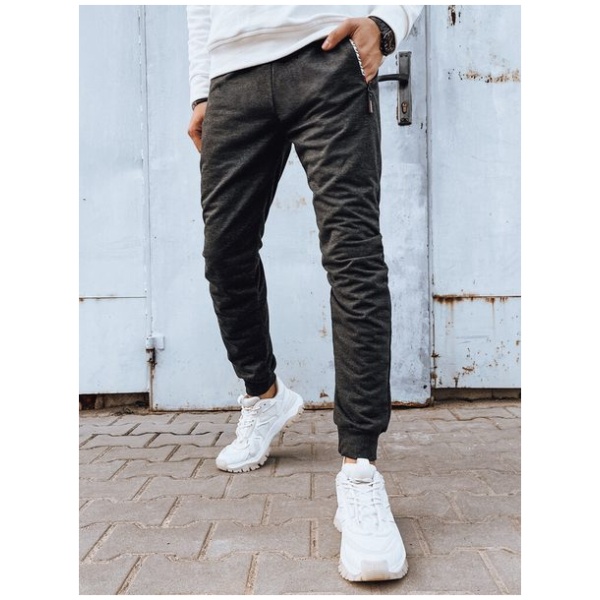Zaujímavé grafitové pánske tepláky - XL/XXL