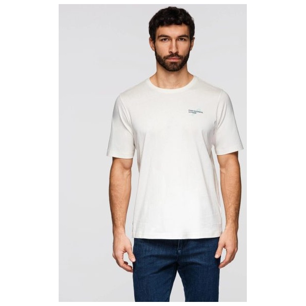 Biele pánske tričko s trendy nápisom V3 TSPT-0258 - XXL