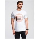 Biele pánske tričko s trendy potlačou V1 TSPT-0245 - XL