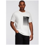 Biele pánske tričko s trendy potlačou V1 TSPT-0246 - XXL